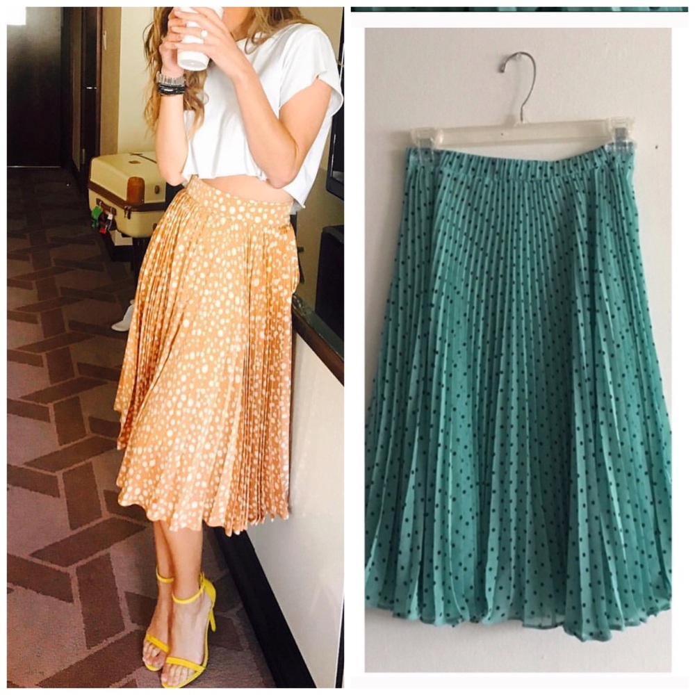 Pleated vintage polka dot Skirt
